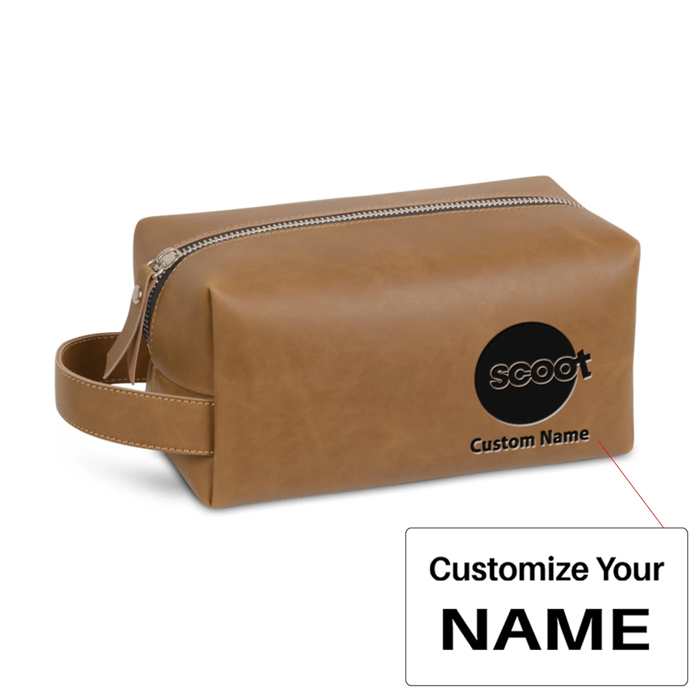 Scoot Airlines Designed Leather Clutch Toiletry Bag - Image 7