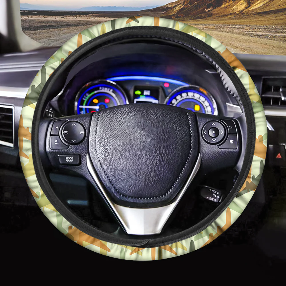 Seamless Colourful Airplanes Designed Car Steering Wheel Cover