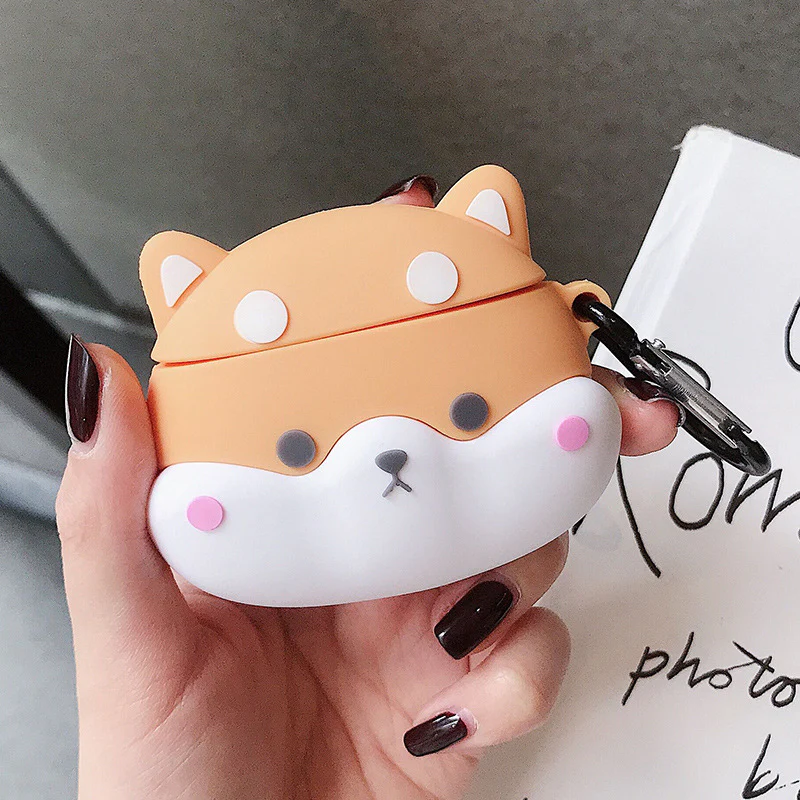 Shiba Inu Designed AirPods Protective Cover: Cute Cartoon Silicone Soft Shell