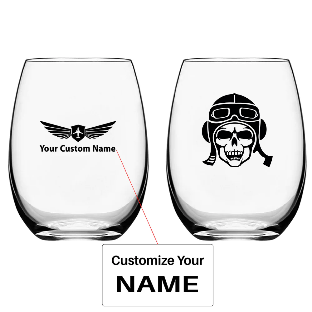 Skeleton Pilot Designed Water & Drink Glasses