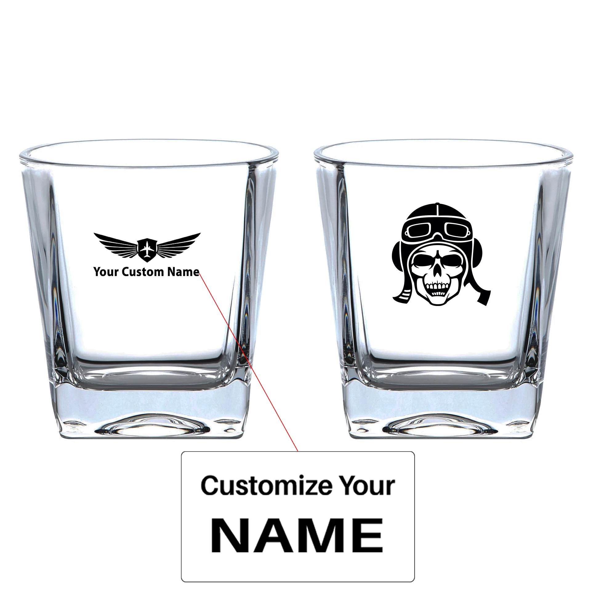 Skeleton Pilot Designed Whiskey Glass