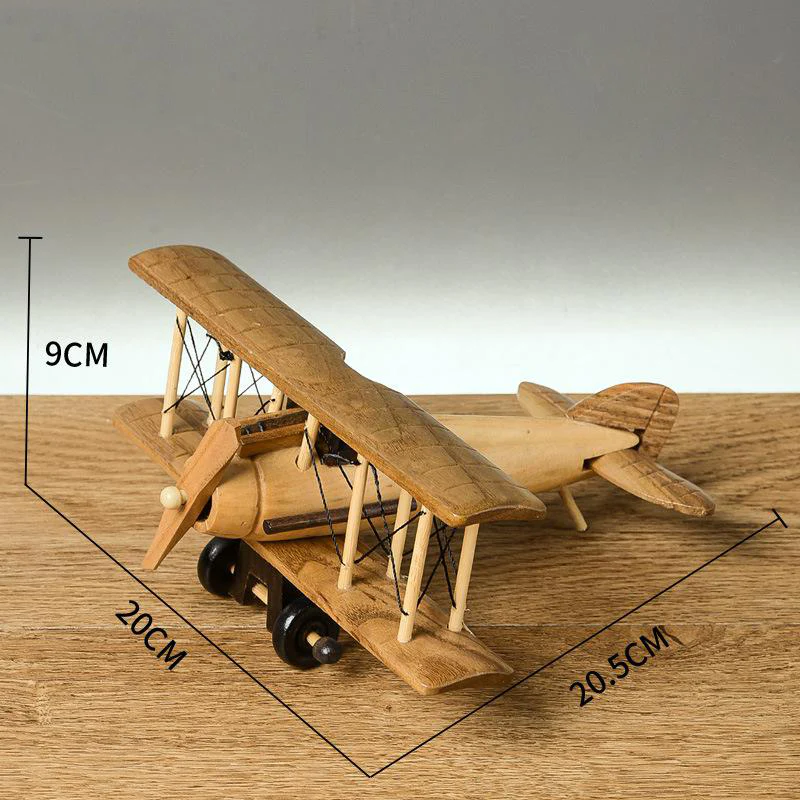 Solid Wood Retro Handmade Desktop Airplane Model Decoration - Image 11