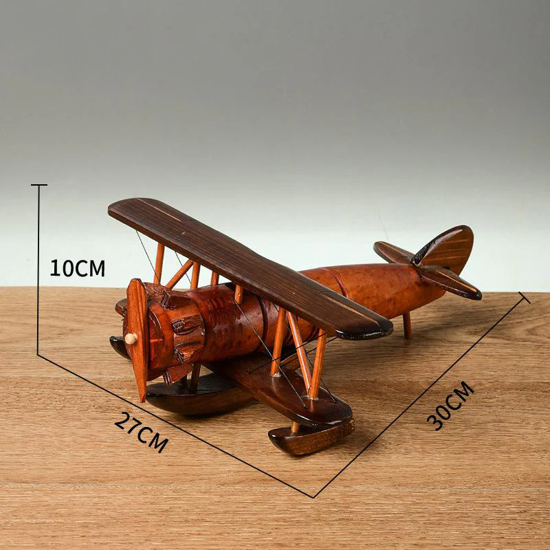 Solid Wood Retro Handmade Desktop Airplane Model Decoration - Image 12