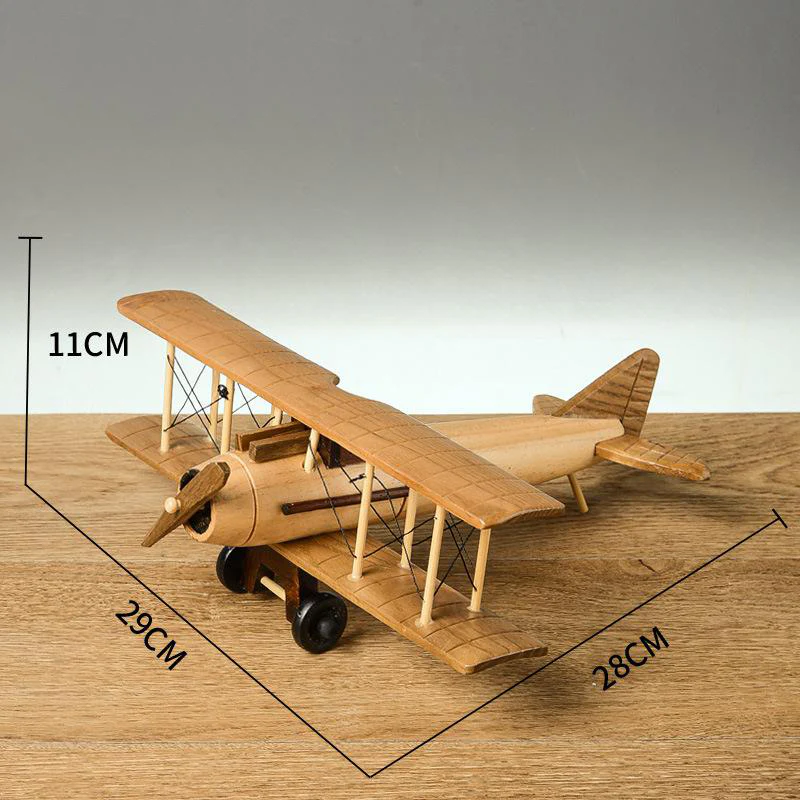 Solid Wood Retro Handmade Desktop Airplane Model Decoration - Image 16