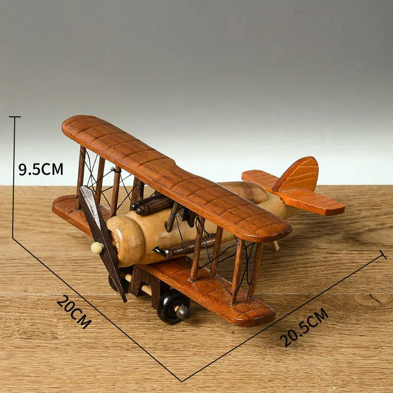 Solid Wood Retro Handmade Desktop Airplane Model Decoration - Image 17