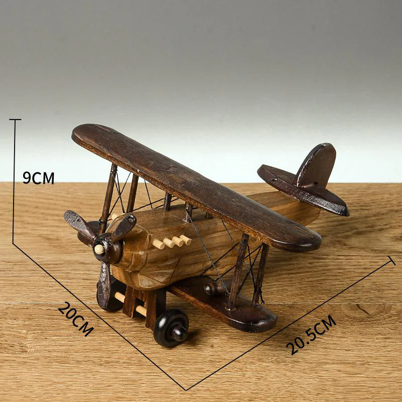 Solid Wood Retro Handmade Desktop Airplane Model Decoration - Image 19
