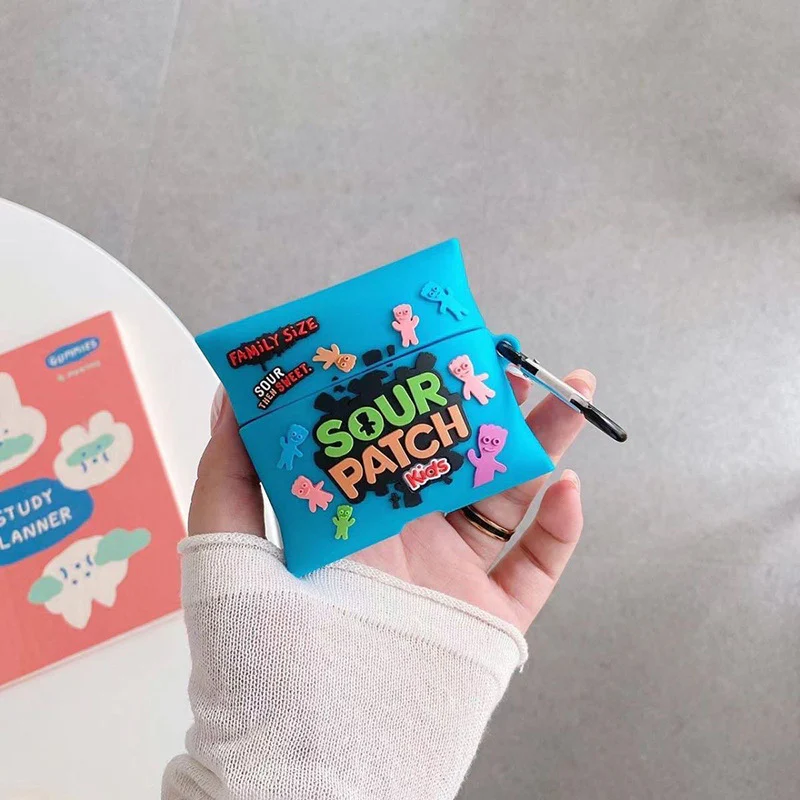 Blue packaging Designed AirPods Protective Cover: Cute Cartoon Silicone Soft Shell