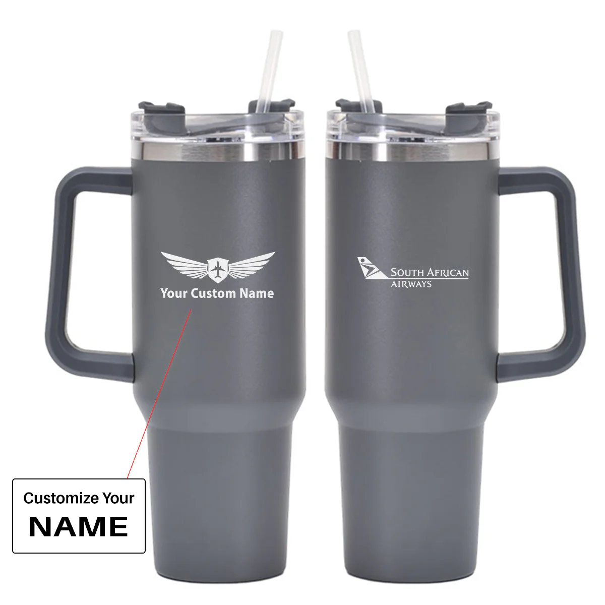 South African Airways Designed 40oz Stainless Steel Car Mug With Holder - Image 19