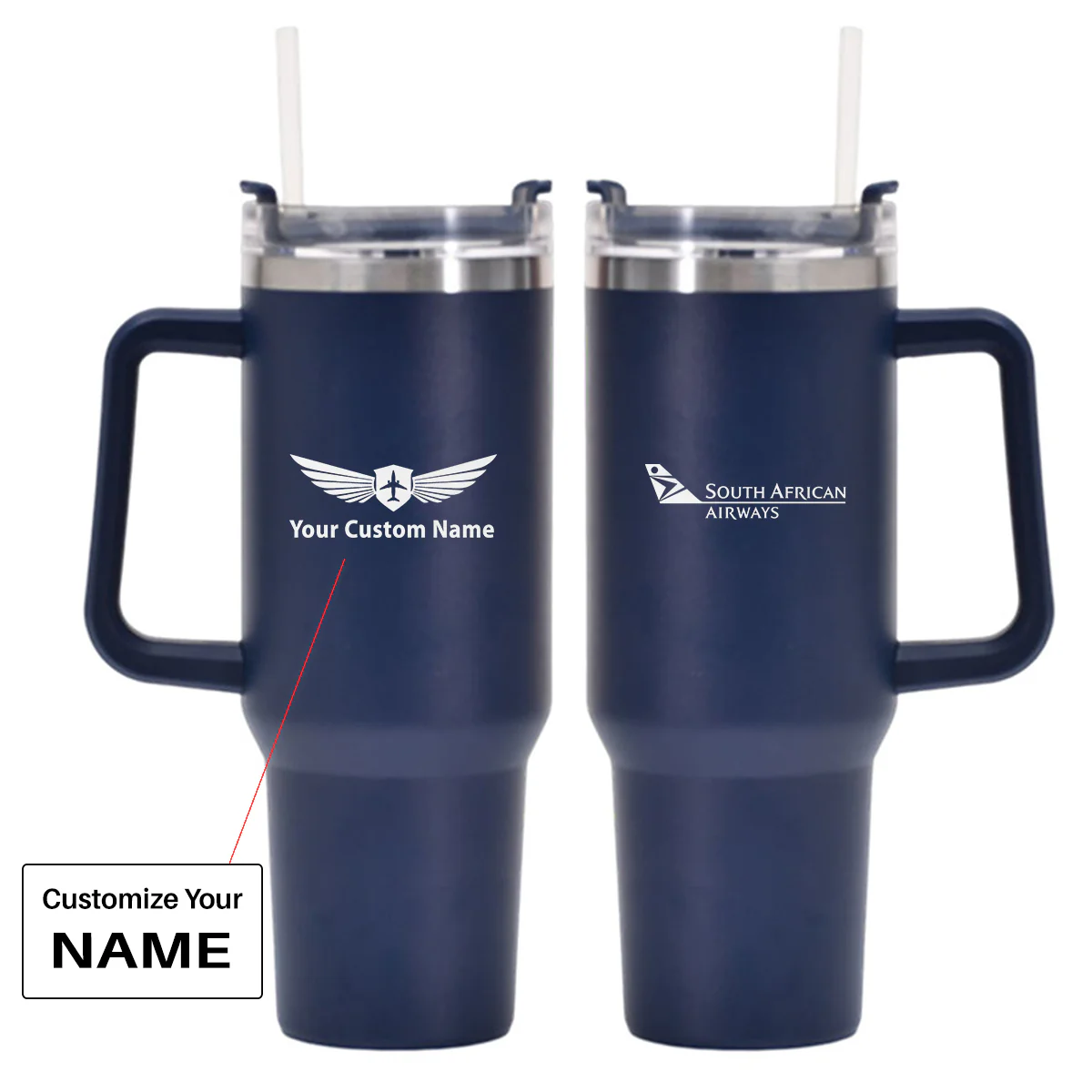 South African Airways Designed 40oz Stainless Steel Car Mug With Holder - Image 5