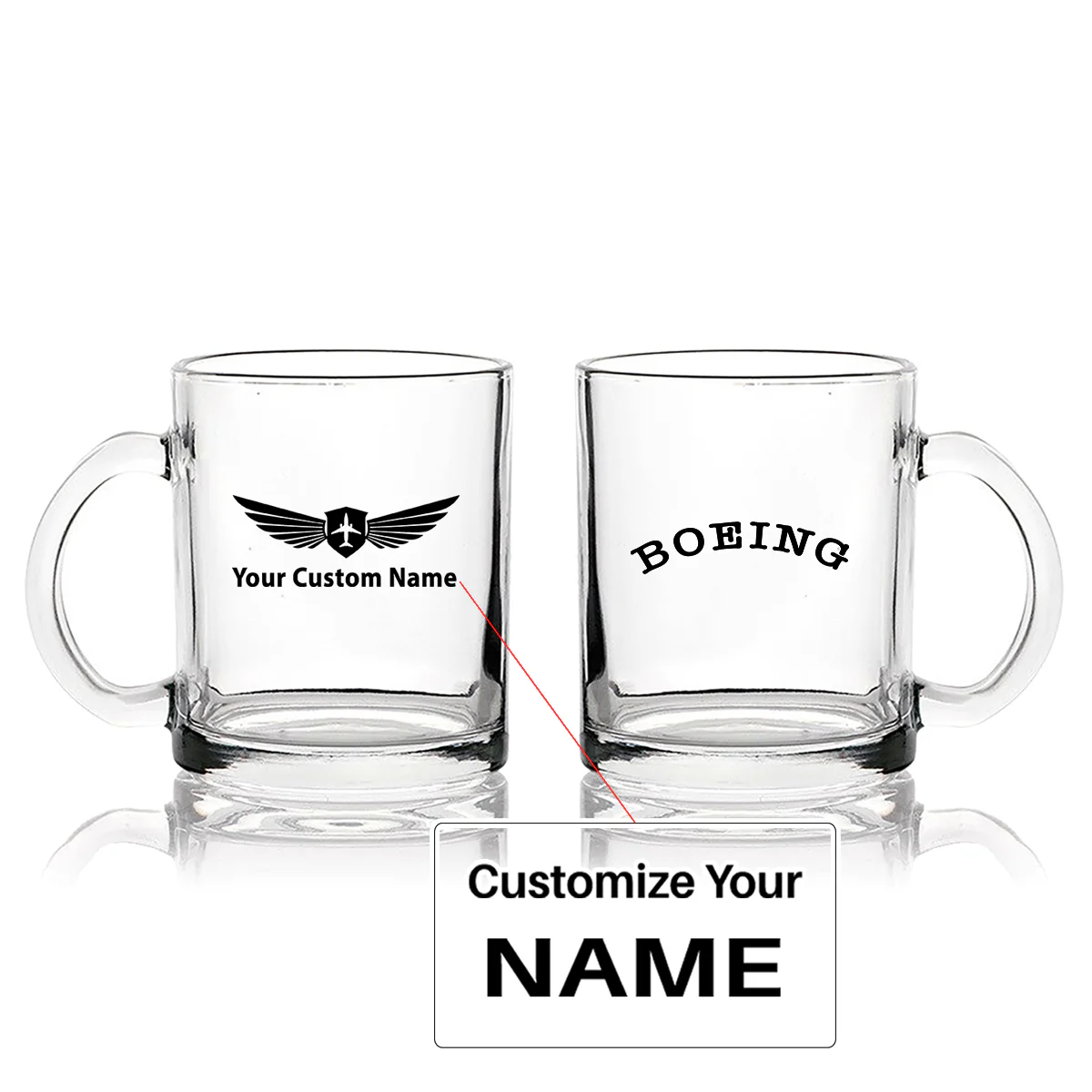 Special BOEING Text Designed Coffee & Tea Glasses