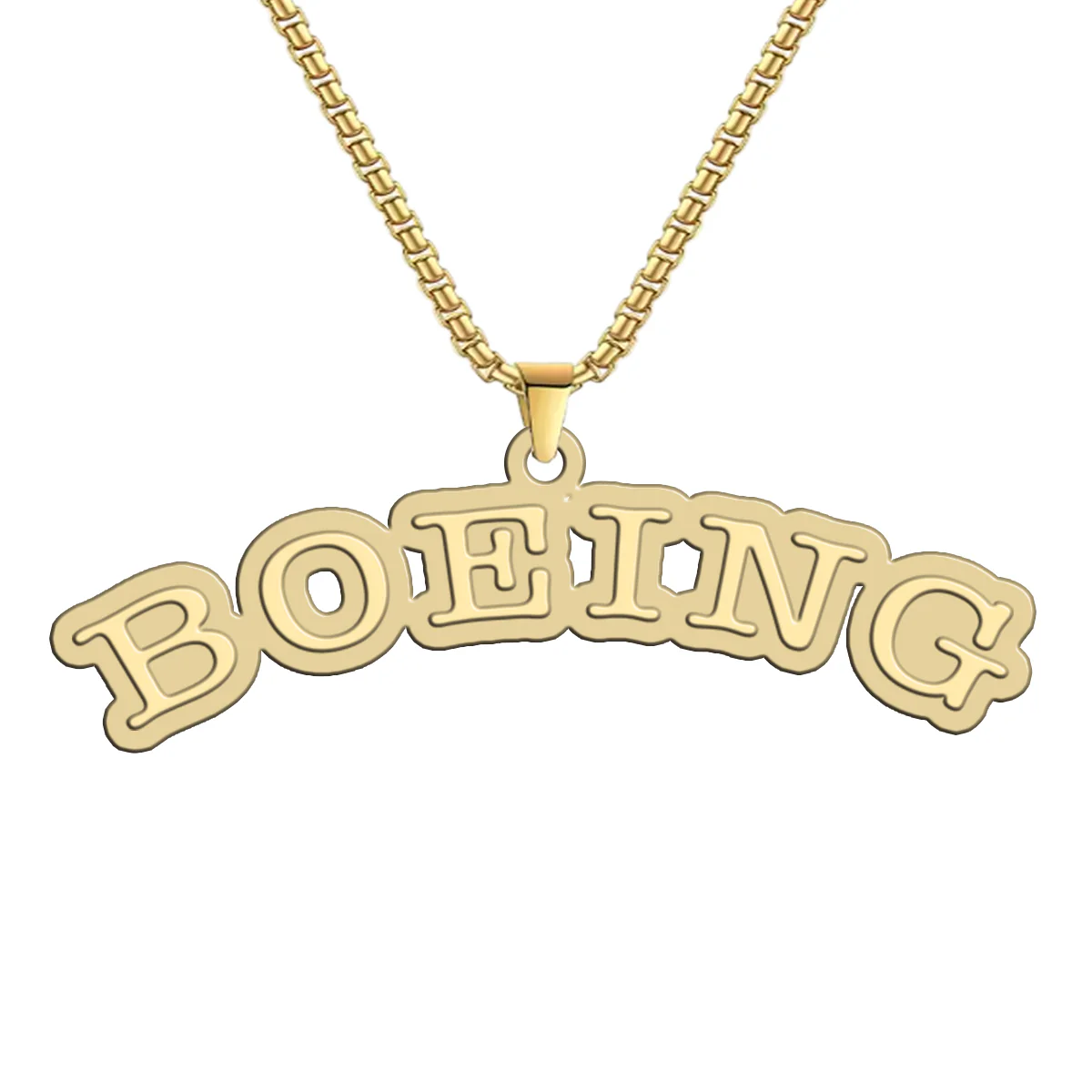 Special BOEING Text Designed Hollow Necklac
