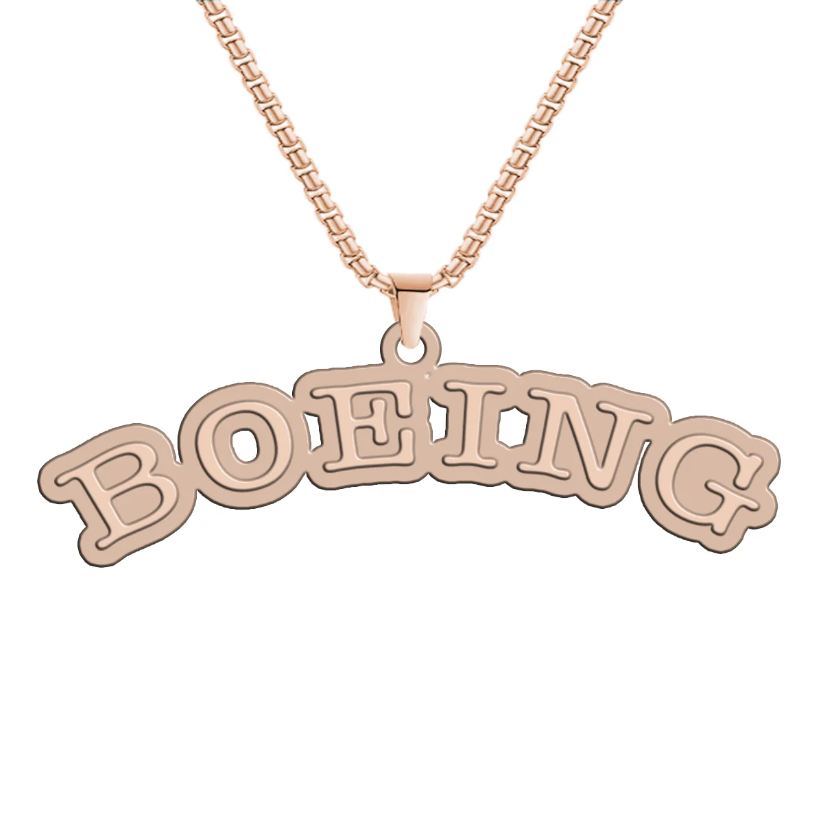 Special BOEING Text Designed Hollow Necklac - Image 3