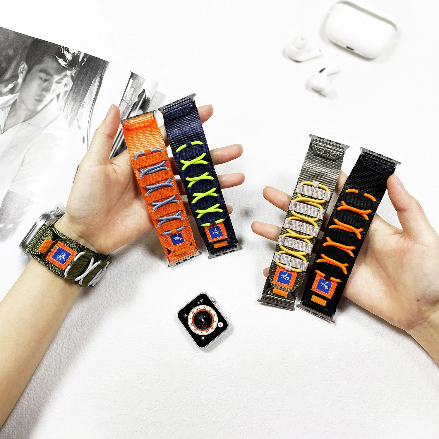 Sport Woven Nylon Strap for Apple Watch Ultra Band Metal Bracelet  bands - Image 7