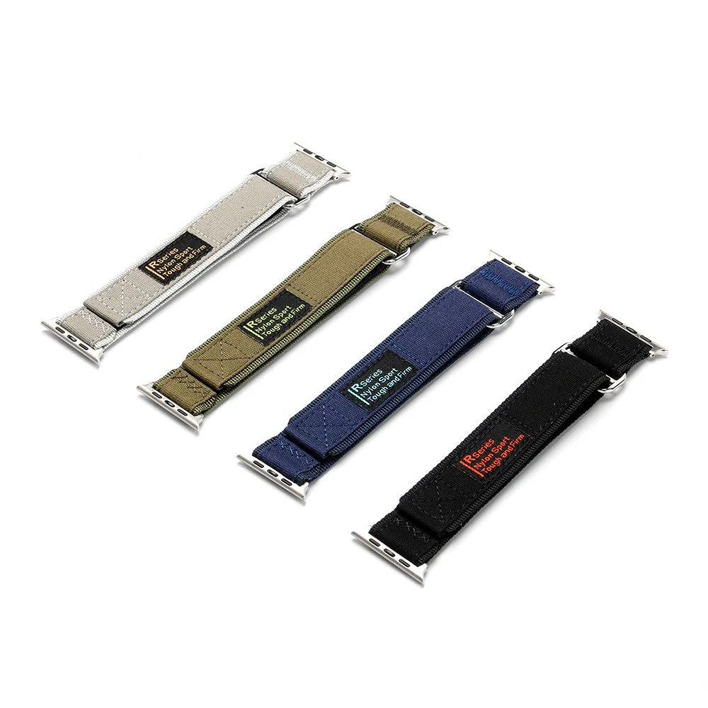 Sport Woven Nylon Strap for Apple Watch Ultra Velcro Band Metal Bracelet  Bands - Image 5