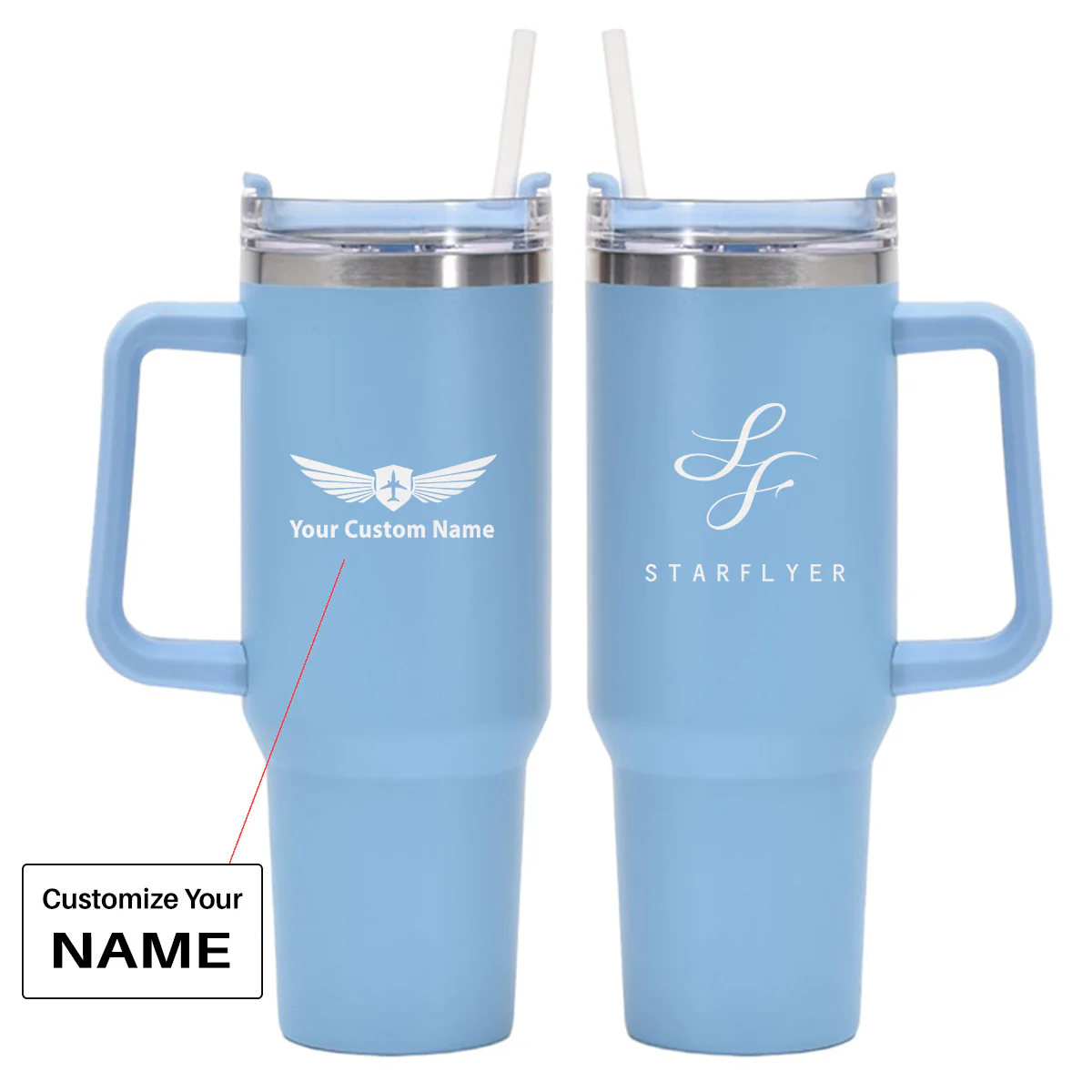 StarFlyer Airlines Designed 40oz Stainless Steel Car Mug With Holder - Image 17