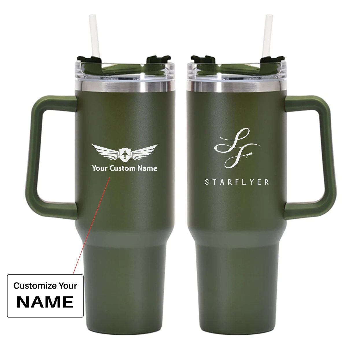 StarFlyer Airlines Designed 40oz Stainless Steel Car Mug With Holder - Image 9