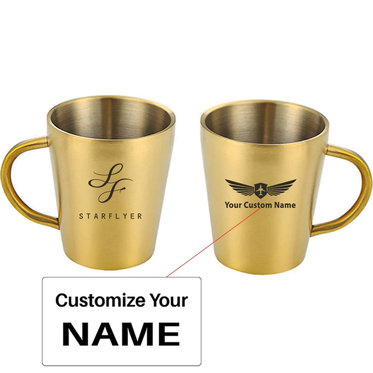 StarFlyer Airlines Designed Stainless Steel Coffee Mugs