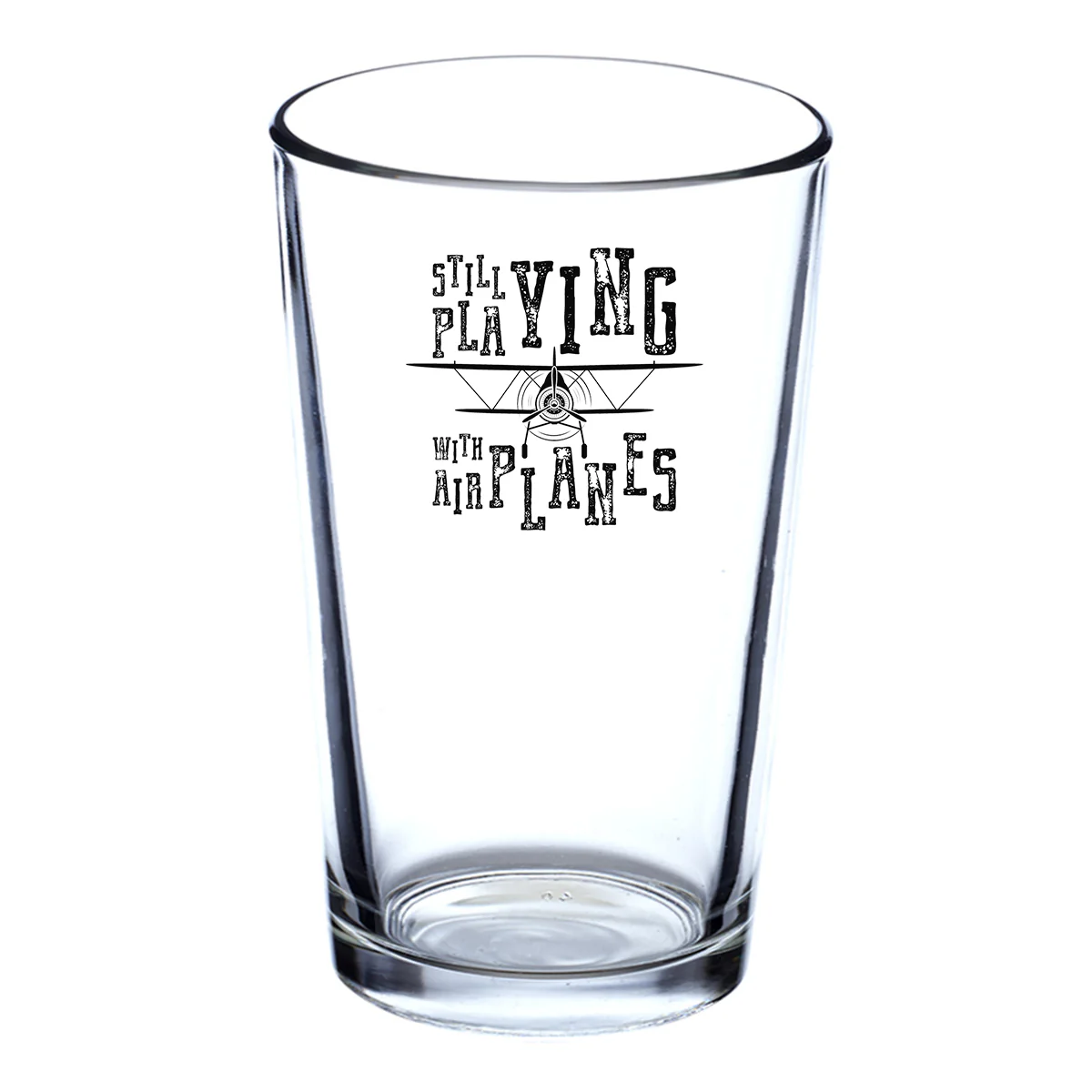 Still Playing With Airplanes Designed Beer & Water Glasses - Image 2