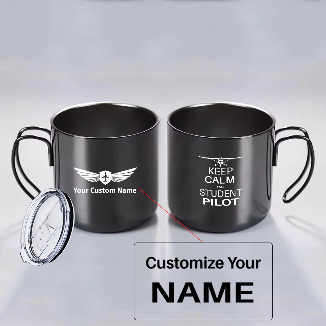 Student Pilot (Cessna) Designed Stainless Steel Portable Mugs - Image 3