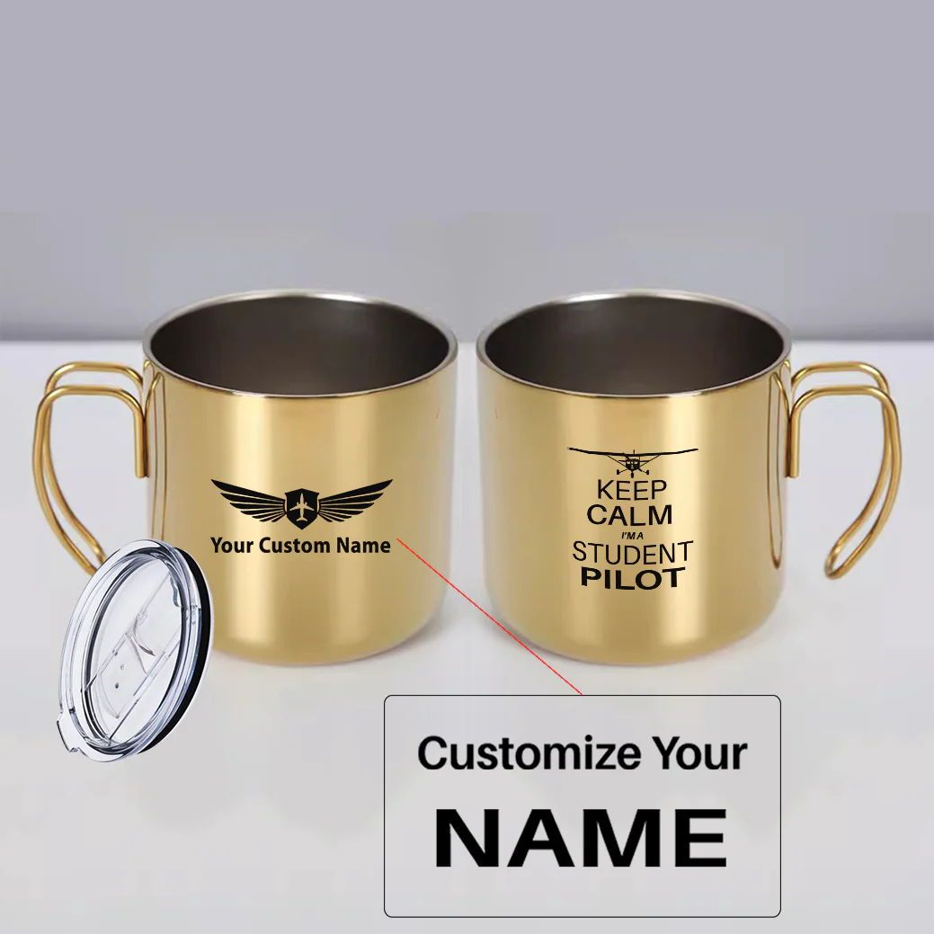 Student Pilot (Cessna) Designed Stainless Steel Portable Mugs - Image 5