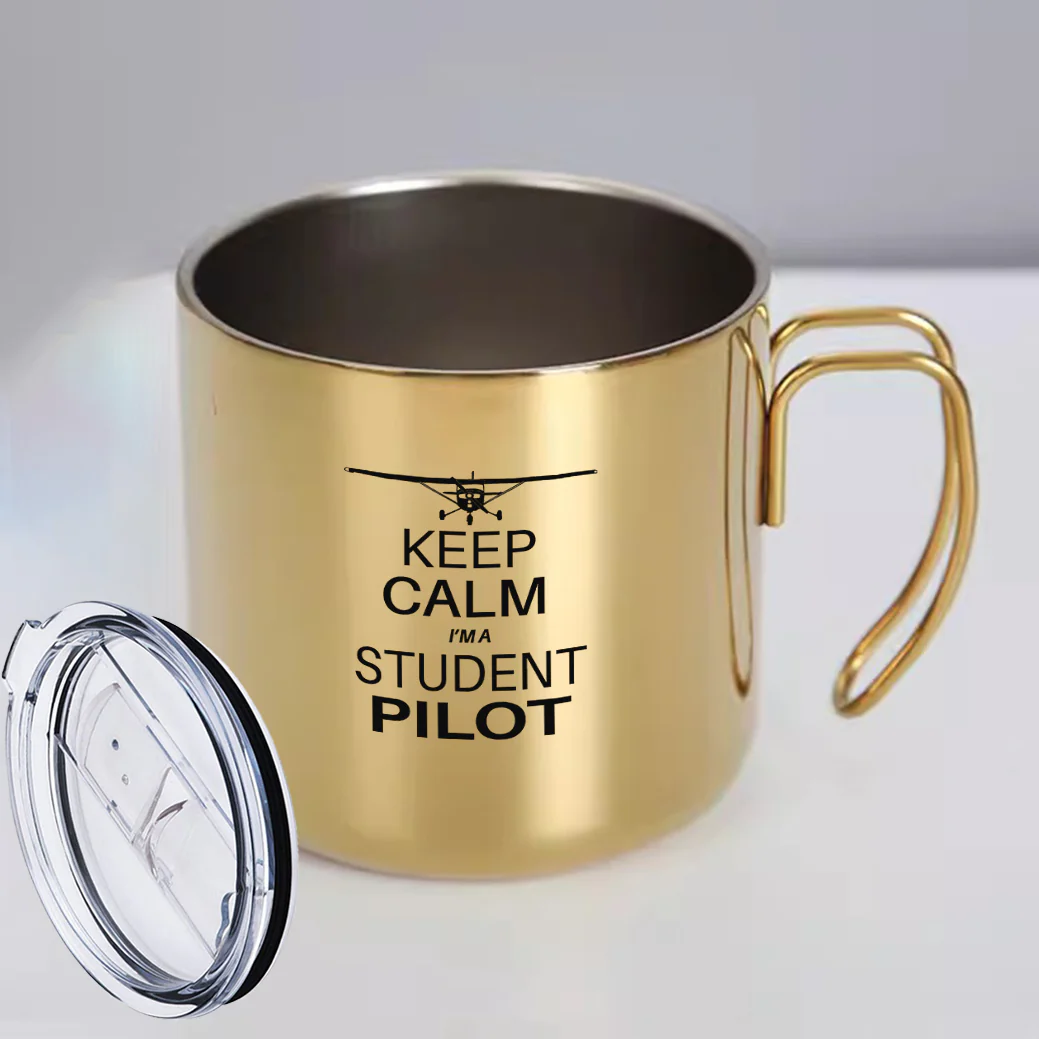 Student Pilot (Cessna) Designed Stainless Steel Portable Mugs - Image 6