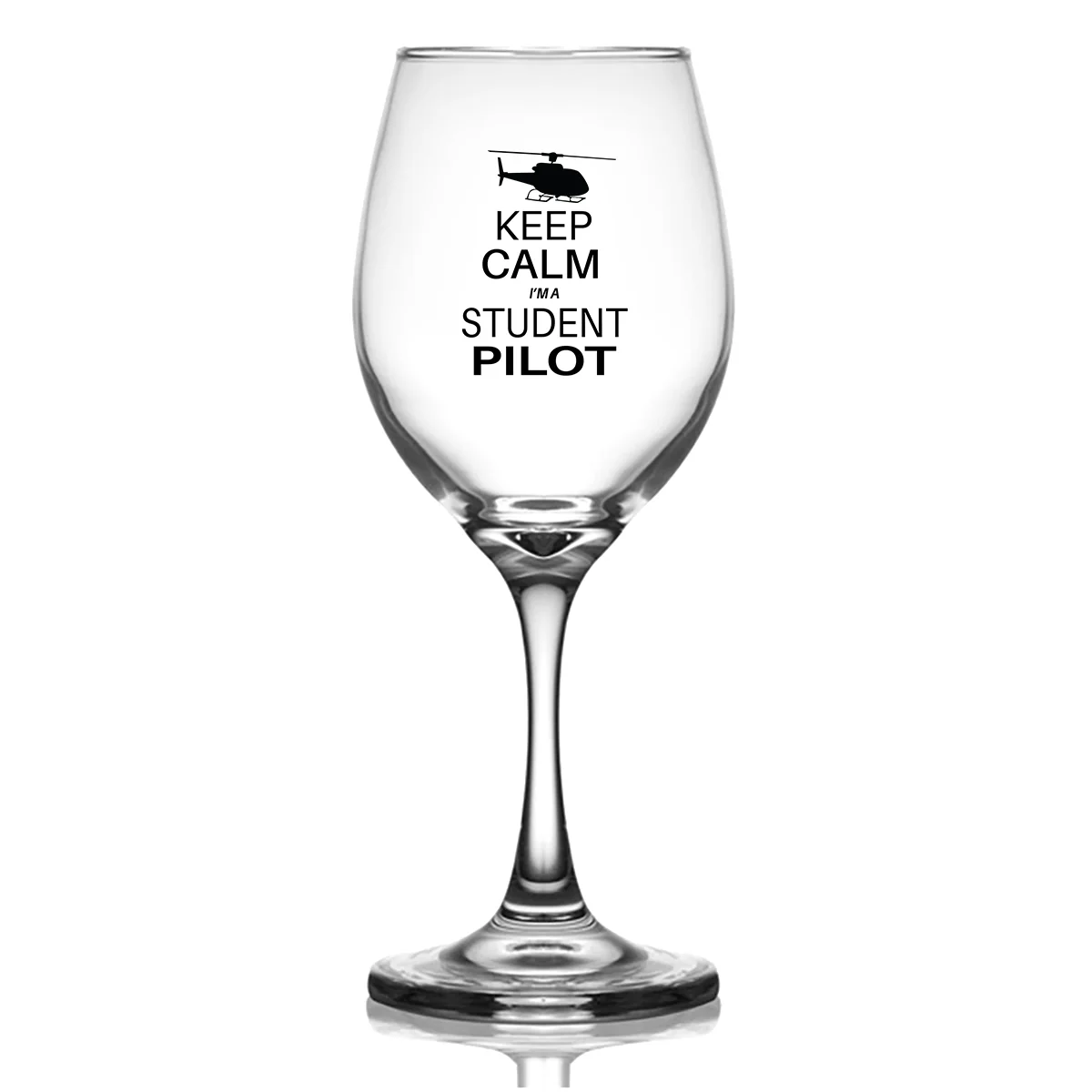 Student Pilot (Helicopter) Designed Wine Glasses - Image 2