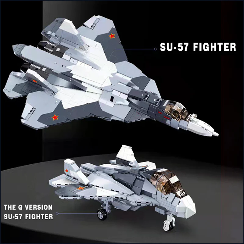 Sukhoi Su-27 Military WW2 Classic Model Air Force Weapon Flanker Fighter Building Blocks