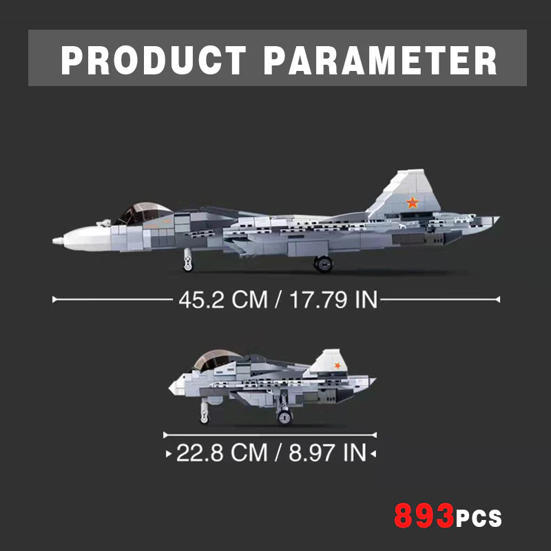 Sukhoi Su-27 Military WW2 Classic Model Air Force Weapon Flanker Fighter Building Blocks - Image 4