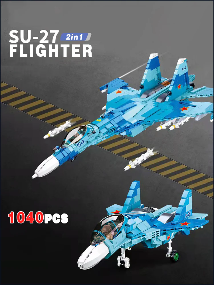 Sukhoi Su-57 Military WW2 Classic Model Air Force Weapon Flanker Fighter Building Blocks - Image 3