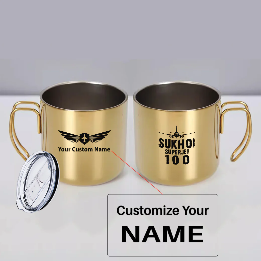 Sukhoi Superjet 100 & Plane Designed Stainless Steel Portable Mugs - Image 5