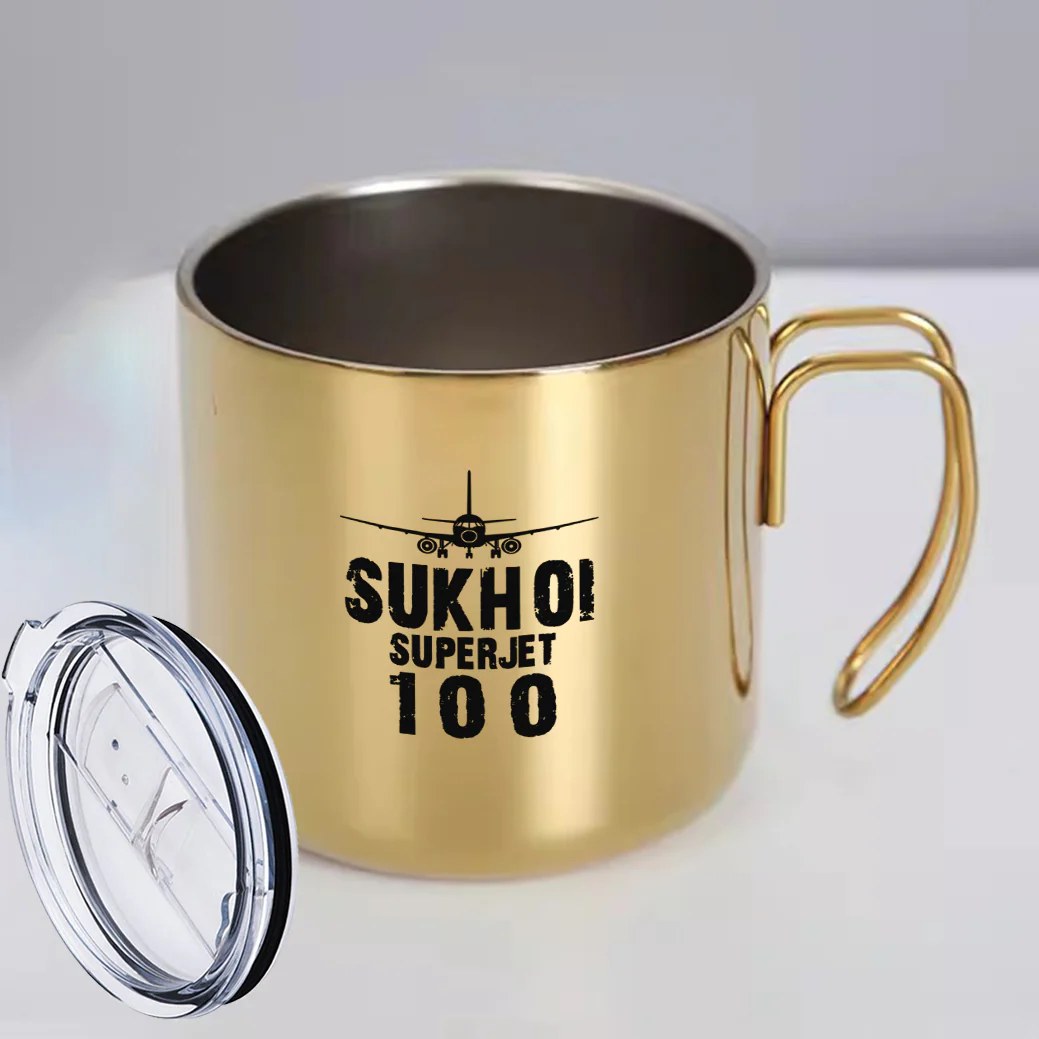 Sukhoi Superjet 100 & Plane Designed Stainless Steel Portable Mugs - Image 6
