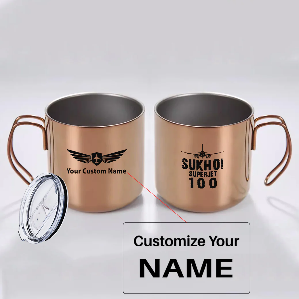 Sukhoi Superjet 100 & Plane Designed Stainless Steel Portable Mugs - Image 7