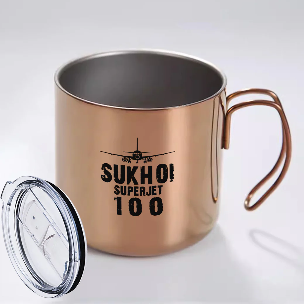 Sukhoi Superjet 100 & Plane Designed Stainless Steel Portable Mugs - Image 8