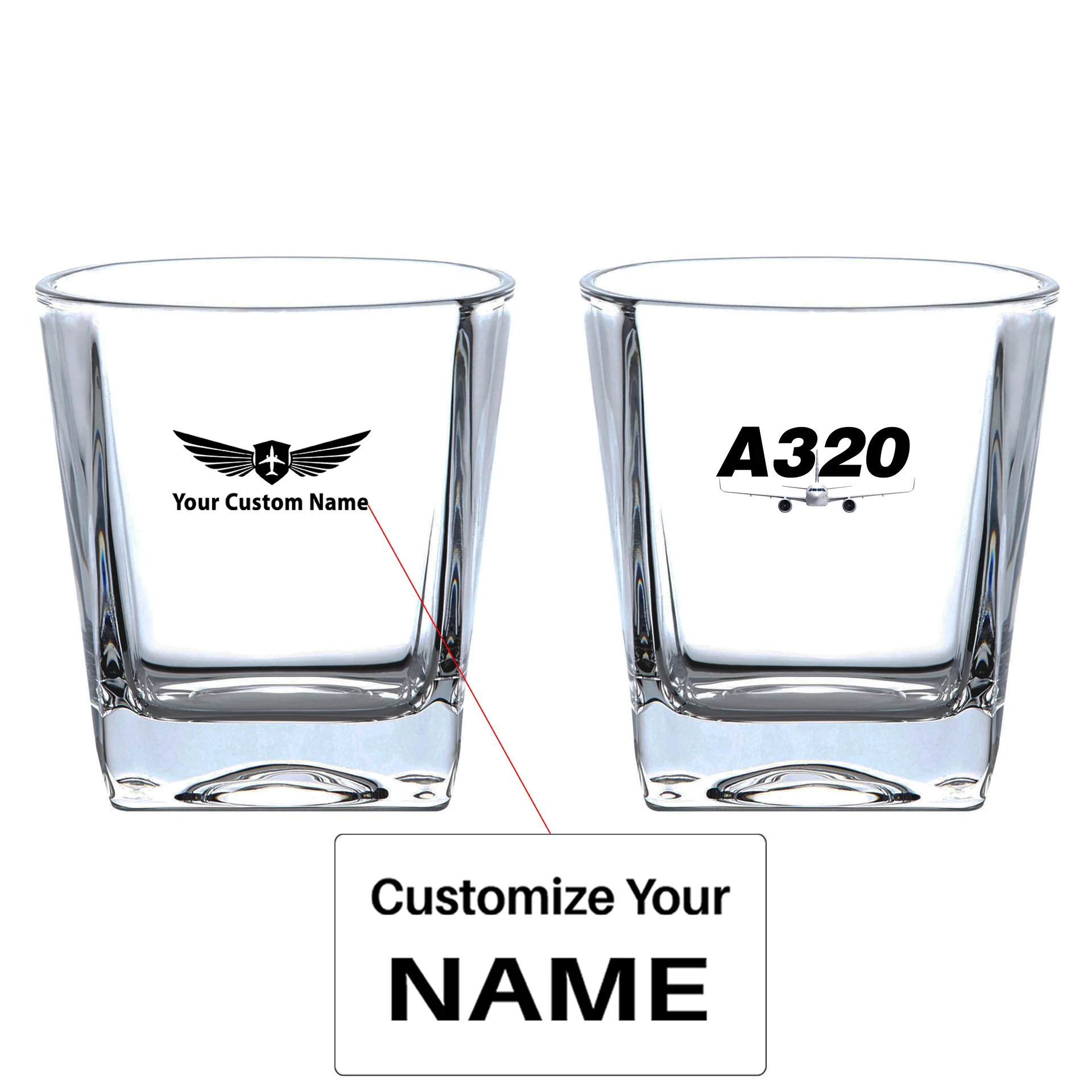 Super Airbus A320 Designed Whiskey Glass