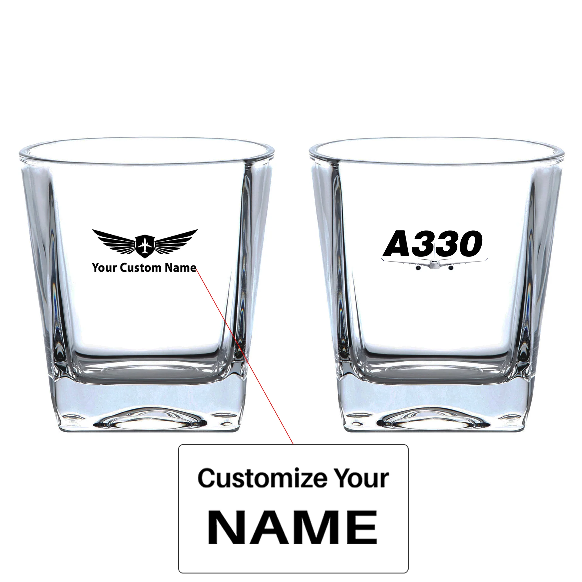Super Airbus A330 Designed Whiskey Glass