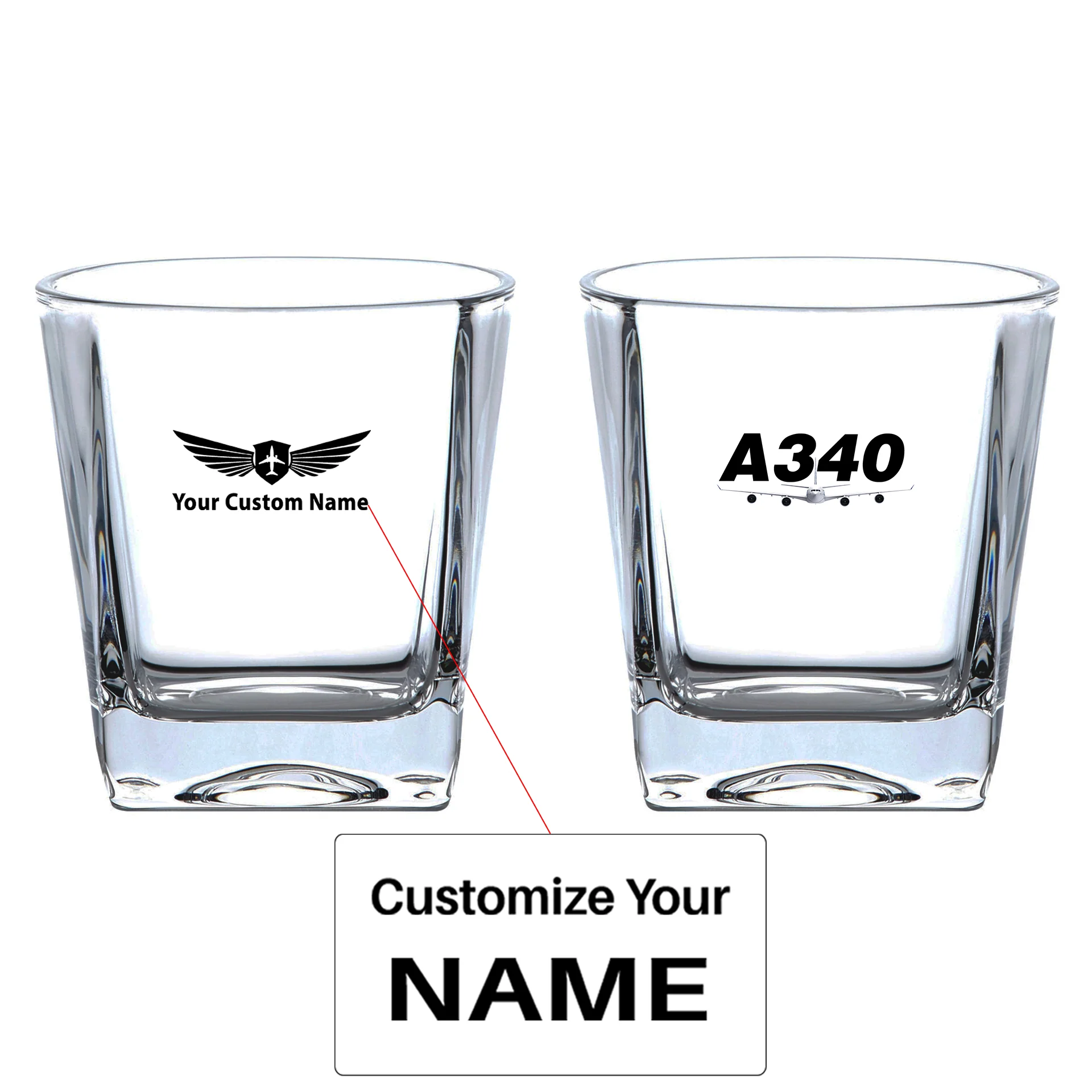Super Airbus A340 Designed Whiskey Glass