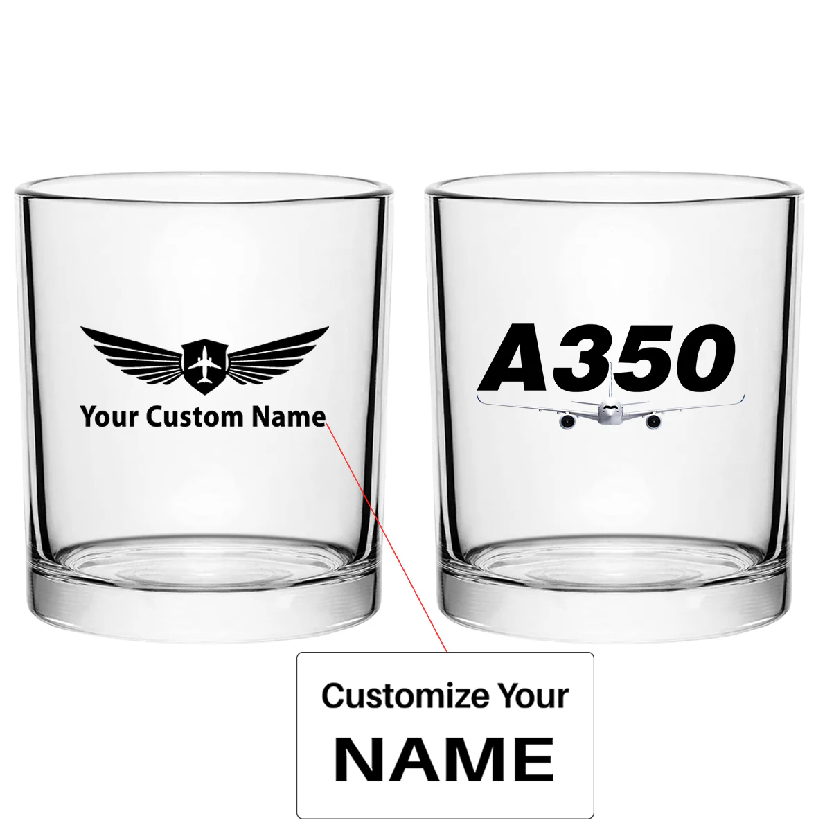 Super Airbus A350 Designed Special Whiskey Glasses