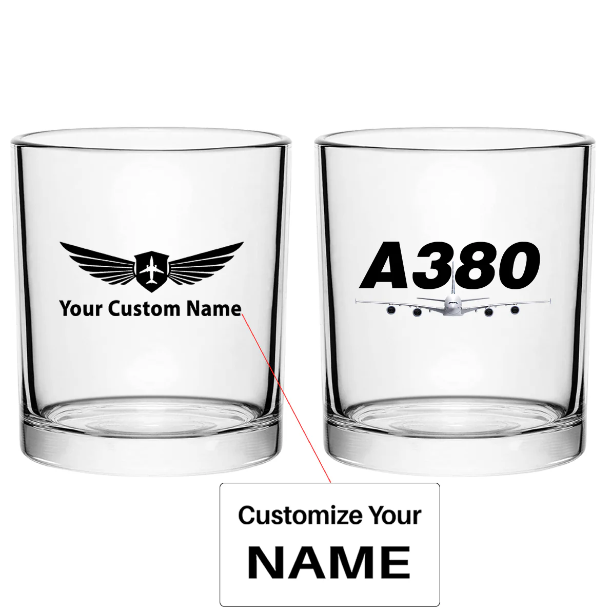 Super Airbus A380 Designed Special Whiskey Glasses