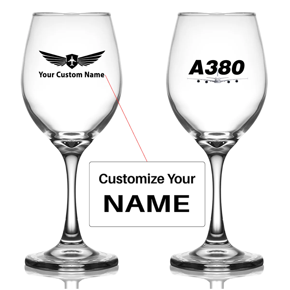 Super Airbus A380 Designed Wine Glasses