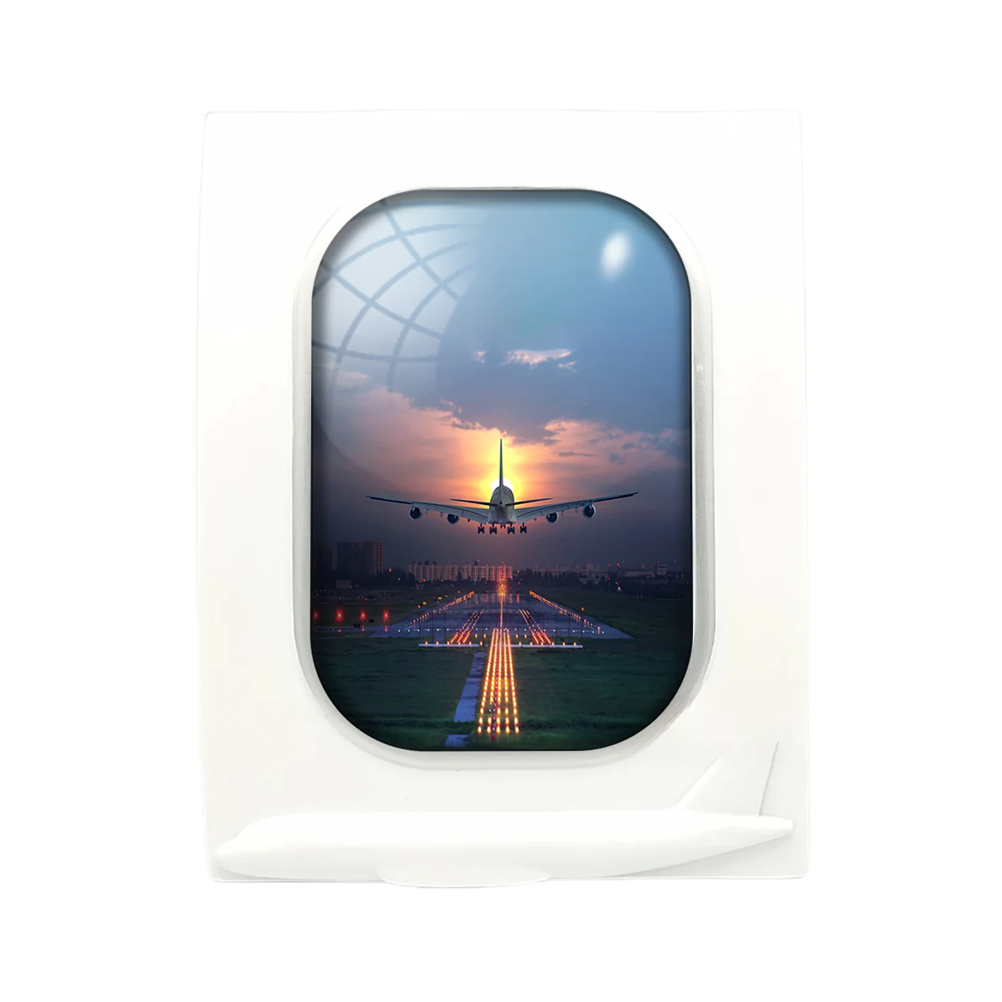Super Airbus A380 Landing During Sunset Designed Airplane Window Photo Frame - Image 4