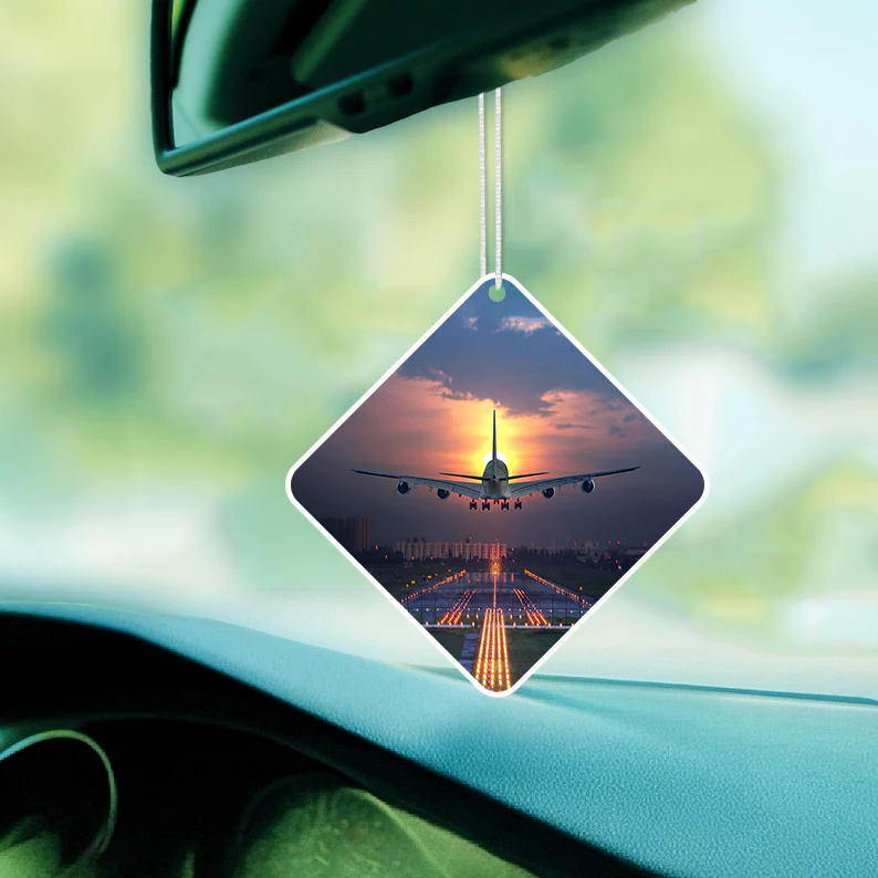 Super Airbus A380 Landing During Sunset Designed Car Air Fresheners