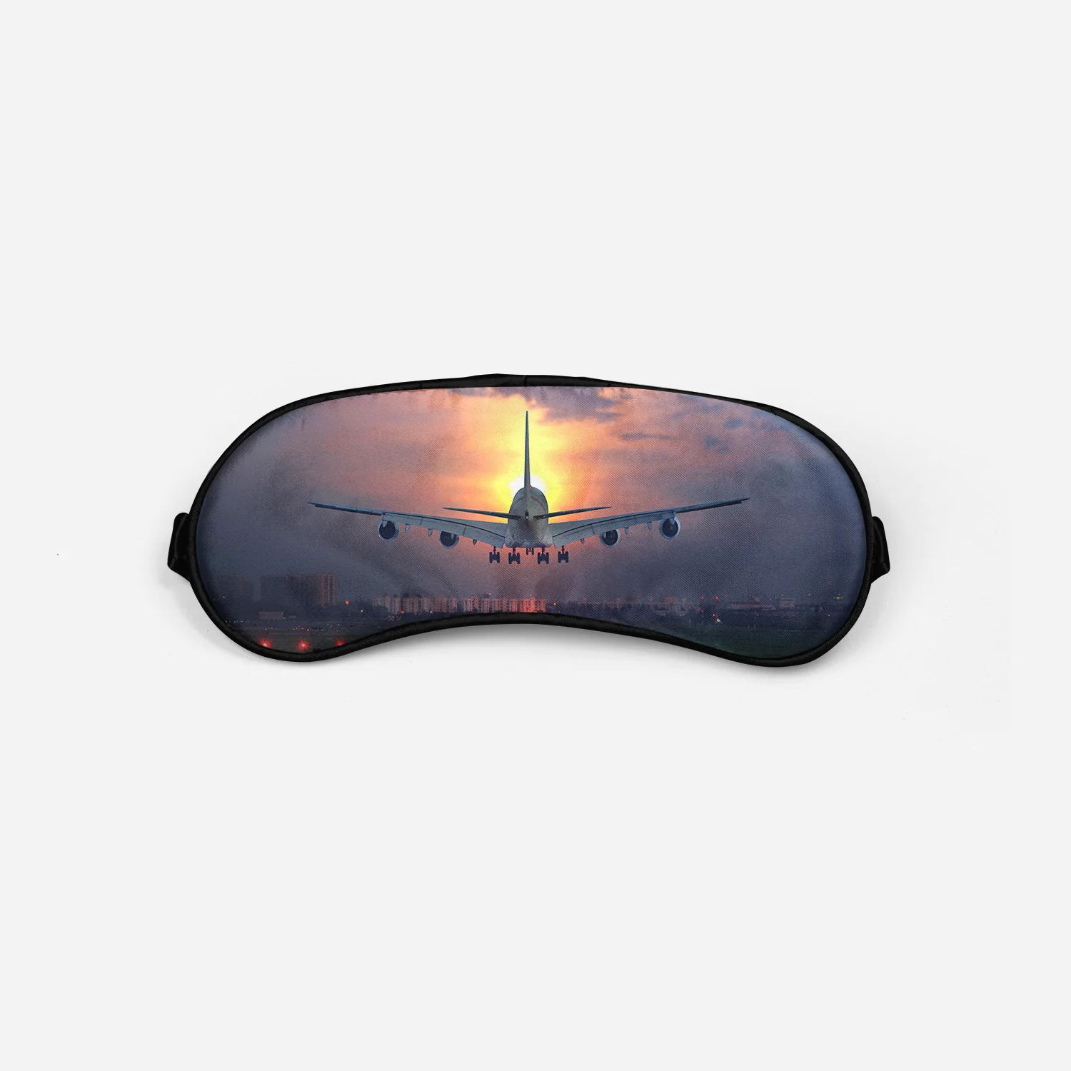 Super Airbus A380 Landing During Sunset Designed Sleep Masks