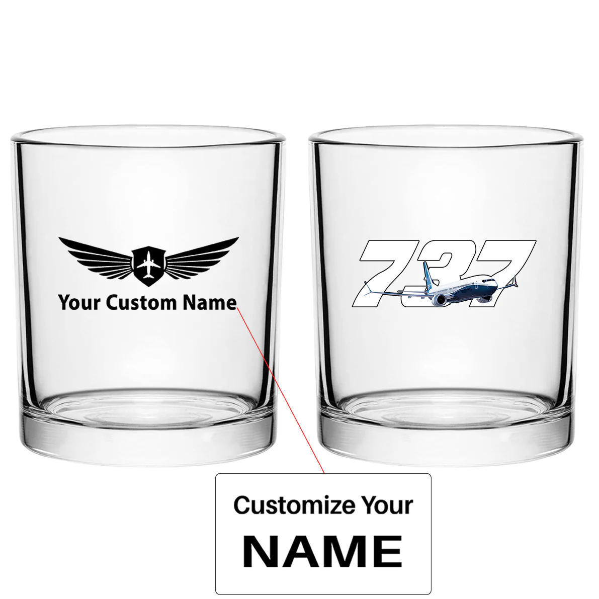 Super Boeing 737 Designed Special Whiskey Glasses