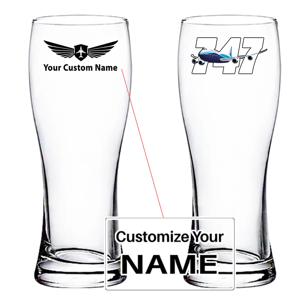 Super Boeing 747 Designed Pilsner Beer Glasses
