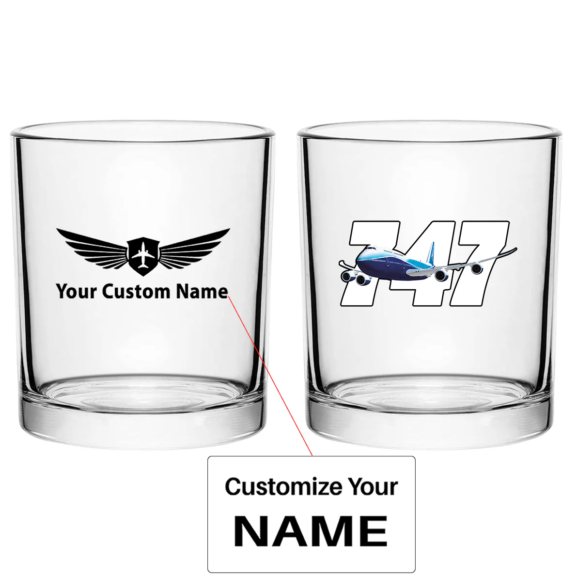 Super Boeing 747 Designed Special Whiskey Glasses
