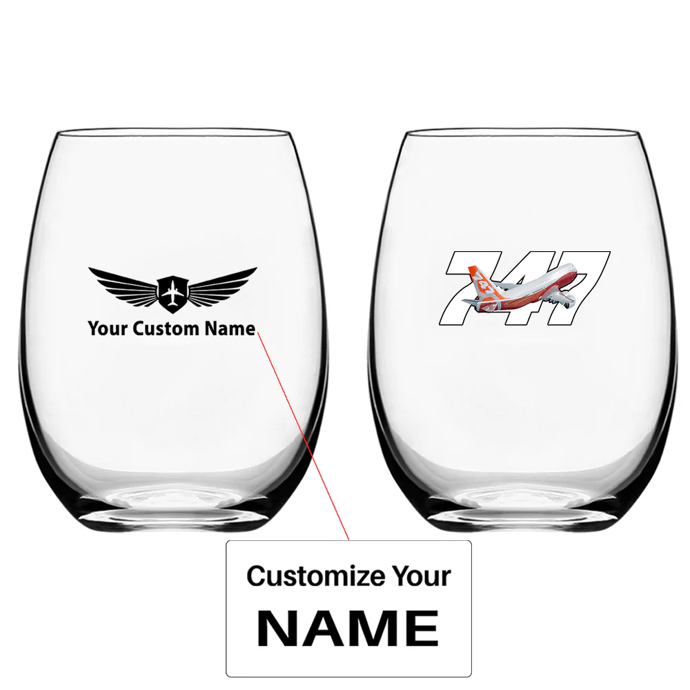 Super Boeing 747 Intercontinental Designed Water & Drink Glasses