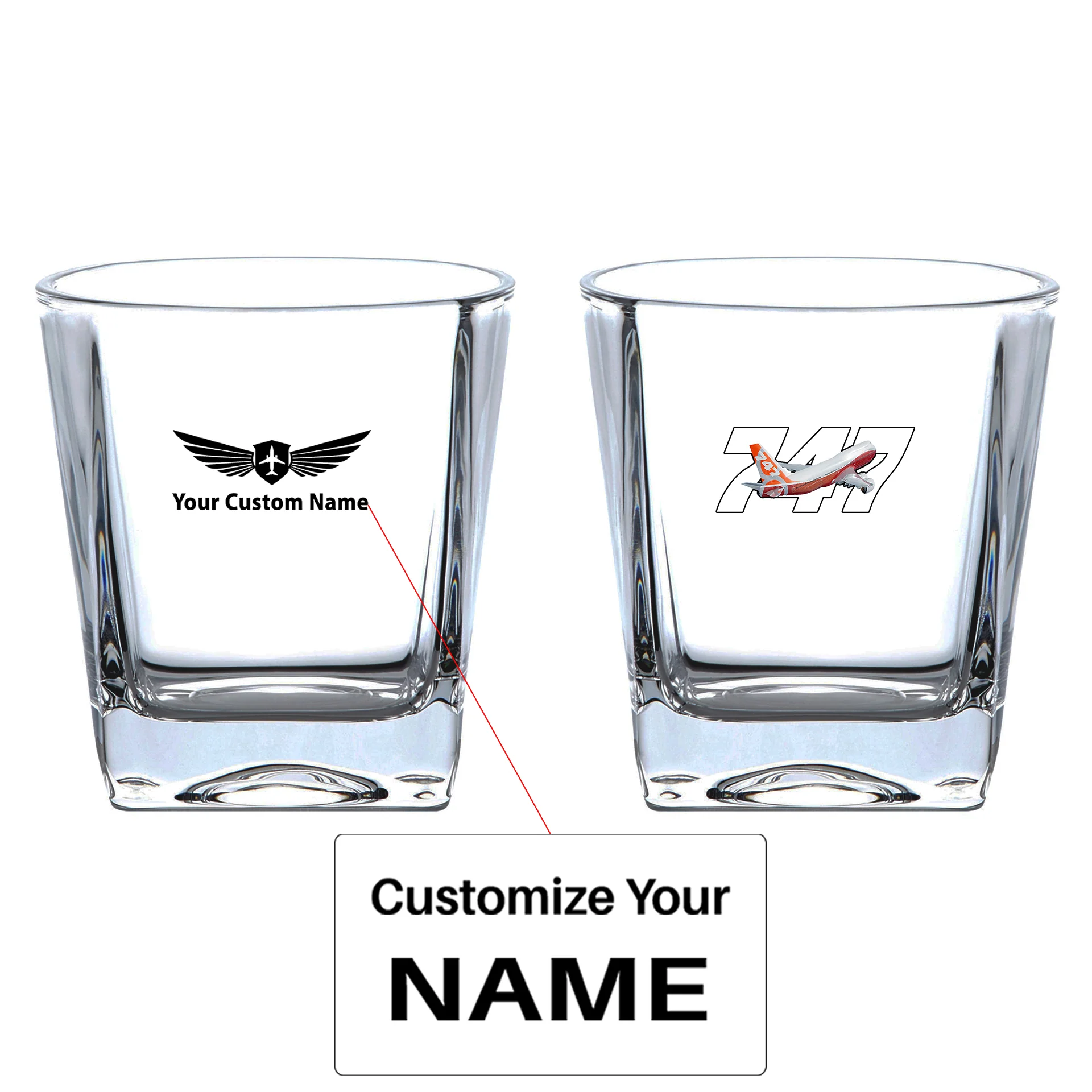 Super Boeing 747 Intercontinental Designed Whiskey Glass