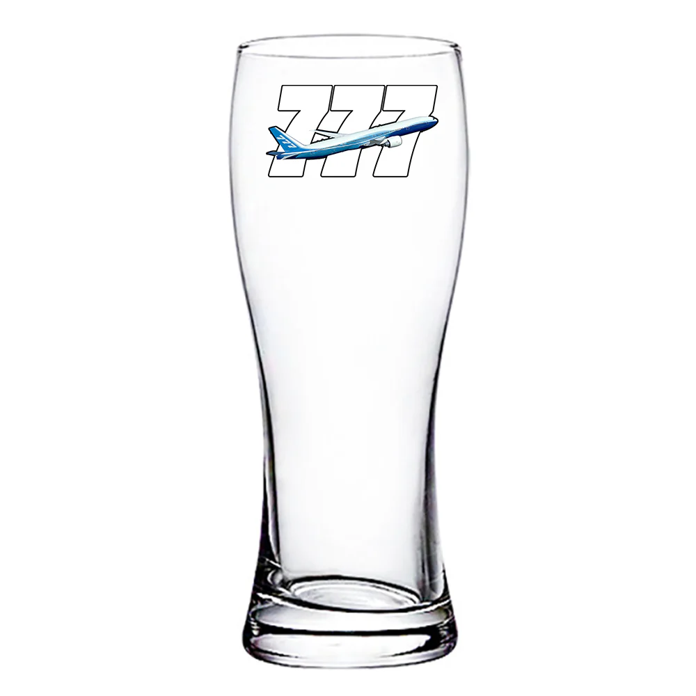 Super Boeing 777 Designed Pilsner Beer Glasses - Image 2