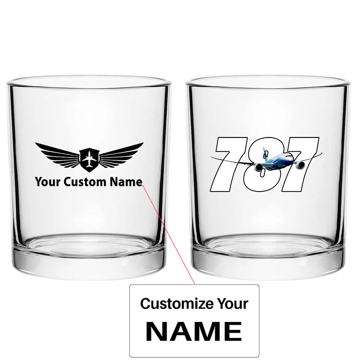 Super Boeing 787 Designed Special Whiskey Glasses