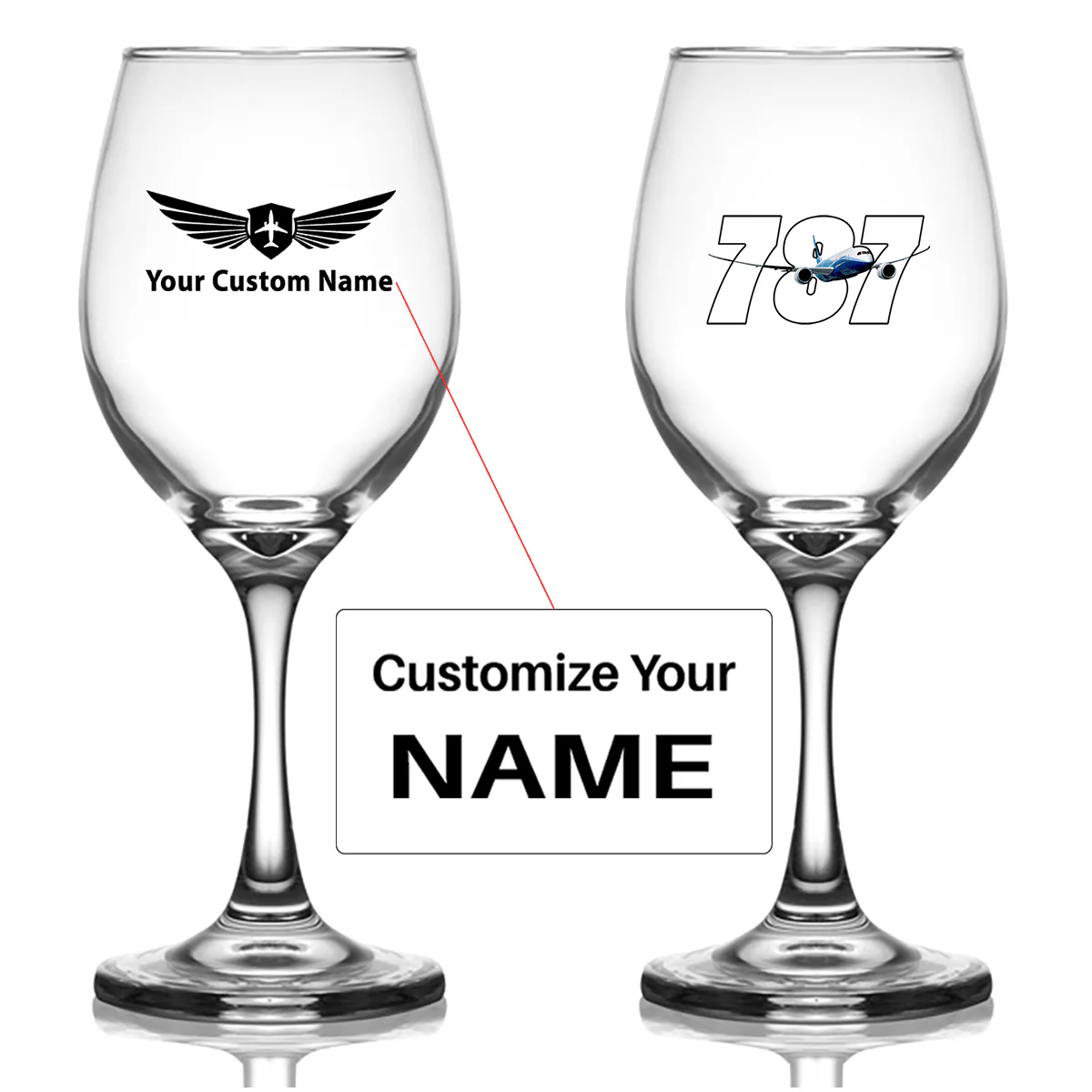 Super Boeing 787 Designed Wine Glasses